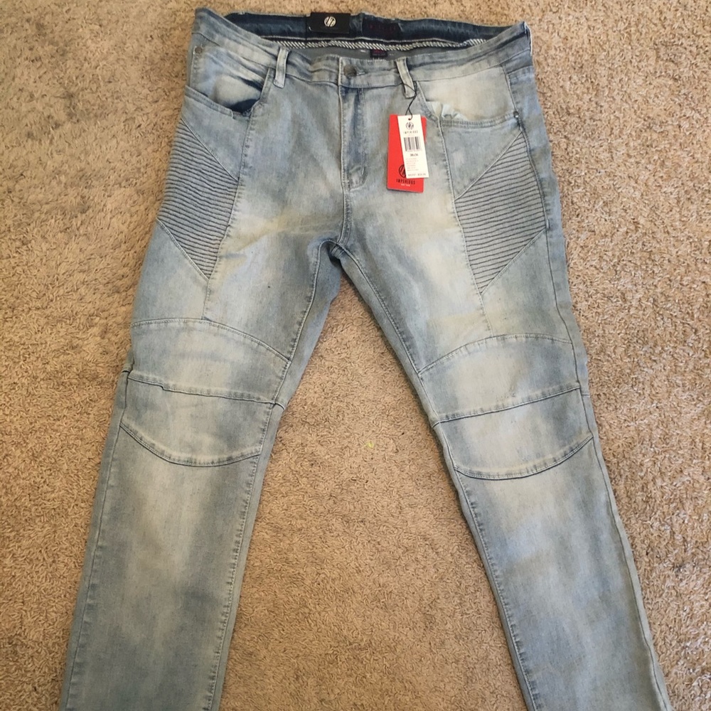 Imperious Biker Denim Jeans Size 38x34 Brand New